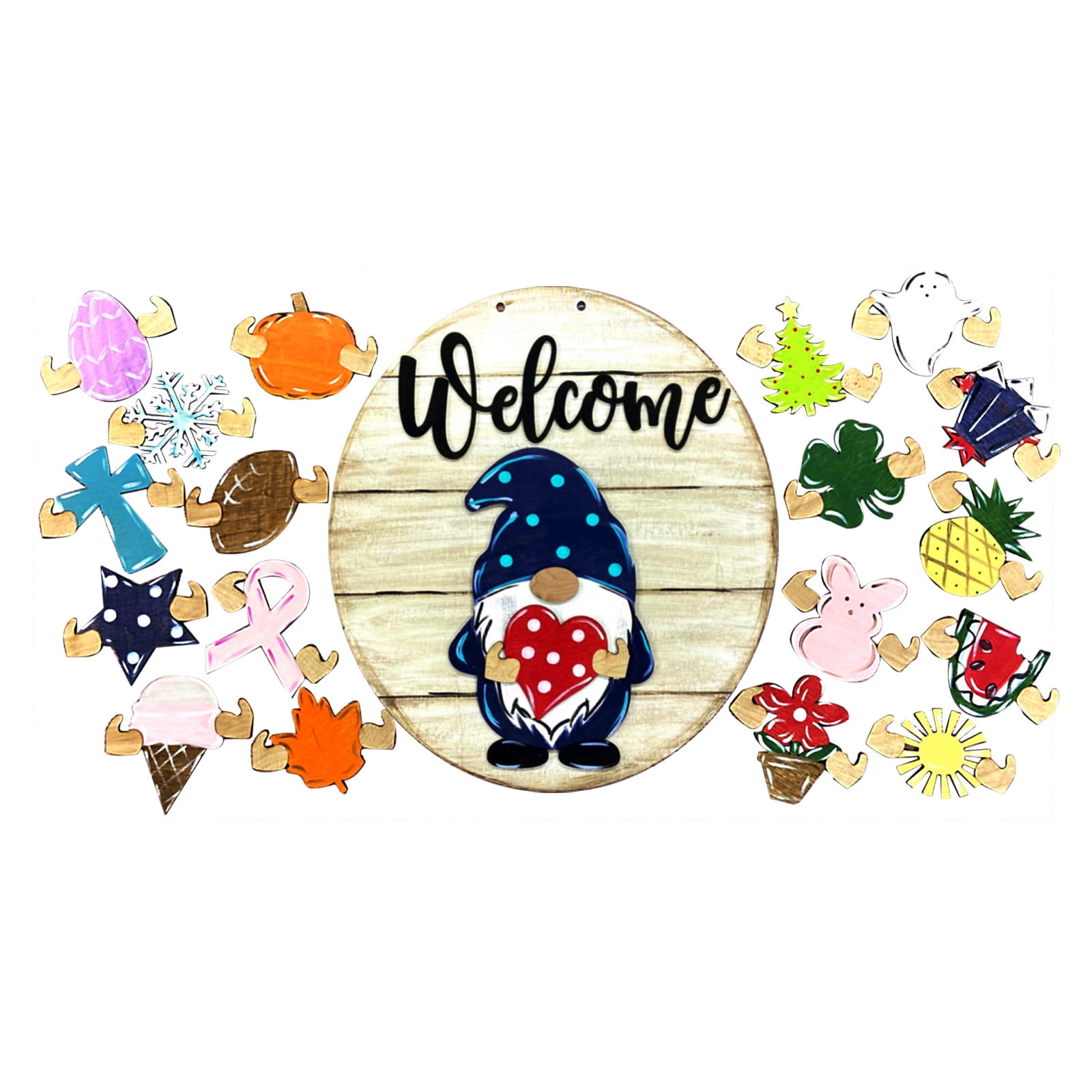 Interchangeable Welcome Sign For Front Sign Door Hanger Wall Decor