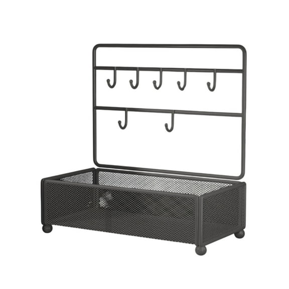 Wovilon Jewelry Rack Organizer Desktop Trinket Display Rack Desktop Shelf Hangable Shelf Iron Shelf