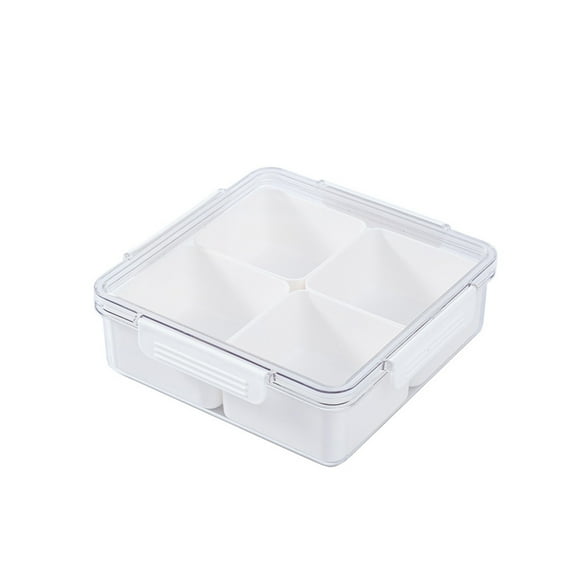 Wovilon Kitchen Gadgets Kitchen Utensils Set Plastic Divided Serving Tray With Lids, Snack Fruit Trayfood Storage Lunch Storage Box, Vegetarian Candy Snack Party Appetizers Tray
