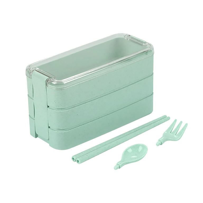 Wovilon Bento Box Plastic Lunch Box Office Car Can Microwave Oven Heating  Compartment Double Layer Lunch Box 