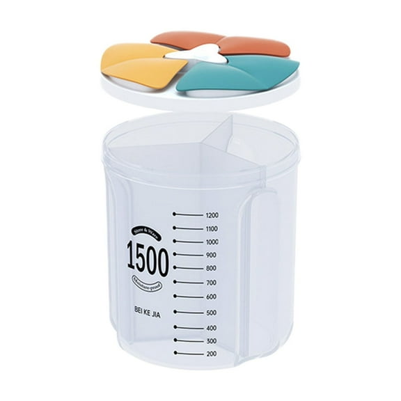 Wovilon Kitchen Grains And Cereals With Lids Storage Jars Inside Compartments Transparent Sealing Jars Food Grade Dry Groceries Refrigerator Storage Boxes