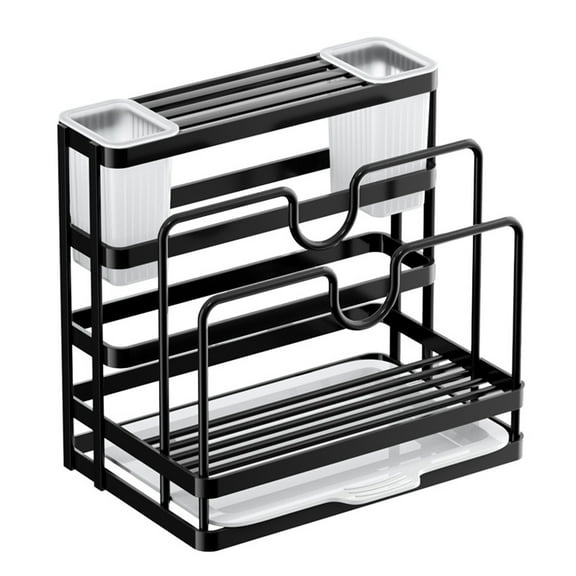 Wovilon Kitchen Knife Storage Rack Multi Functional Counter Top Cutting Board Rack Chopsticks Cage Home Cutting Board Knife Storage Rack