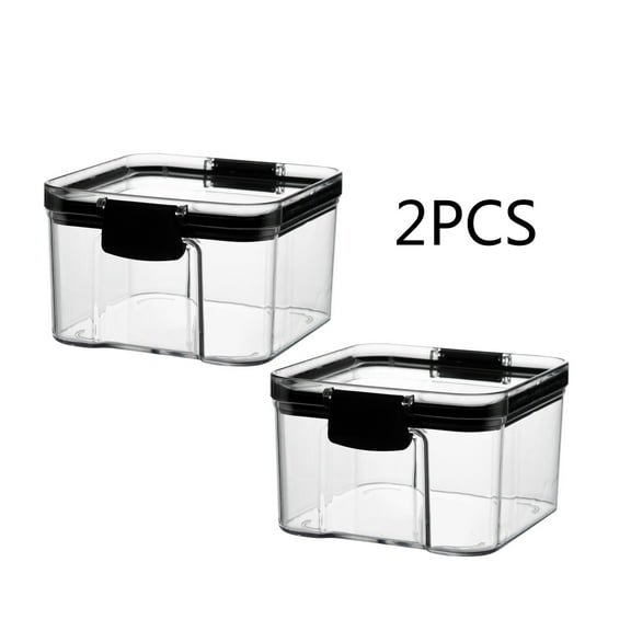 Wovilon Kitchen Sealed Jar With Lid Moisture Fresh-Keeping Box For Whole Grains 2Pc
