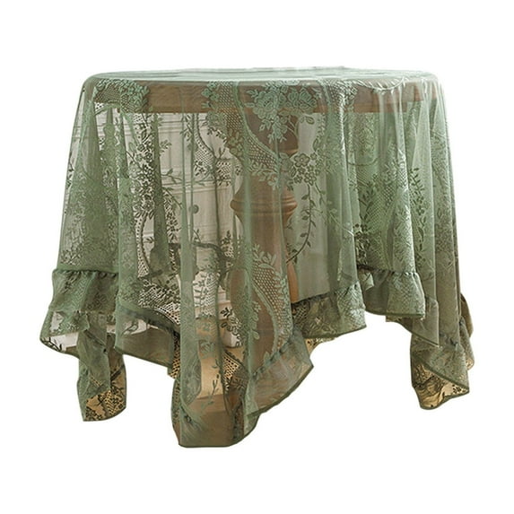Wovilon Lace Tablecloth Living Room TV Cabinet Dusts Cover Retro Round Table Decorative Tablecloth Suitable For Multiple Situatiom Decorative Tablecloth
