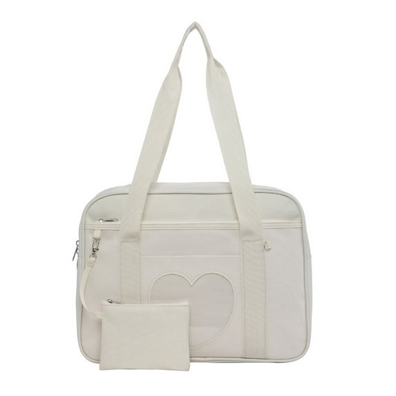 Wovilon Ladies Shoulder Bag Handheld Heart Shaped Japanese School Bag Kawaii Wallet Anime Wallet Manga Tote Bag