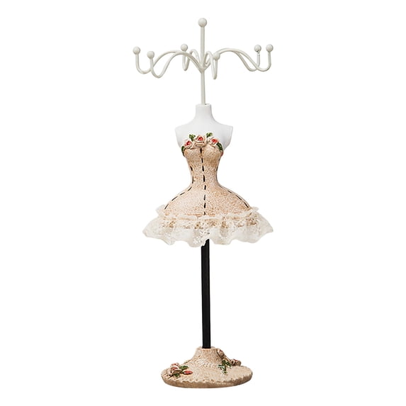Wovilon Lady Mannequin Jewelry Holder Earring Display Stand Rotating Jewelry Decoration