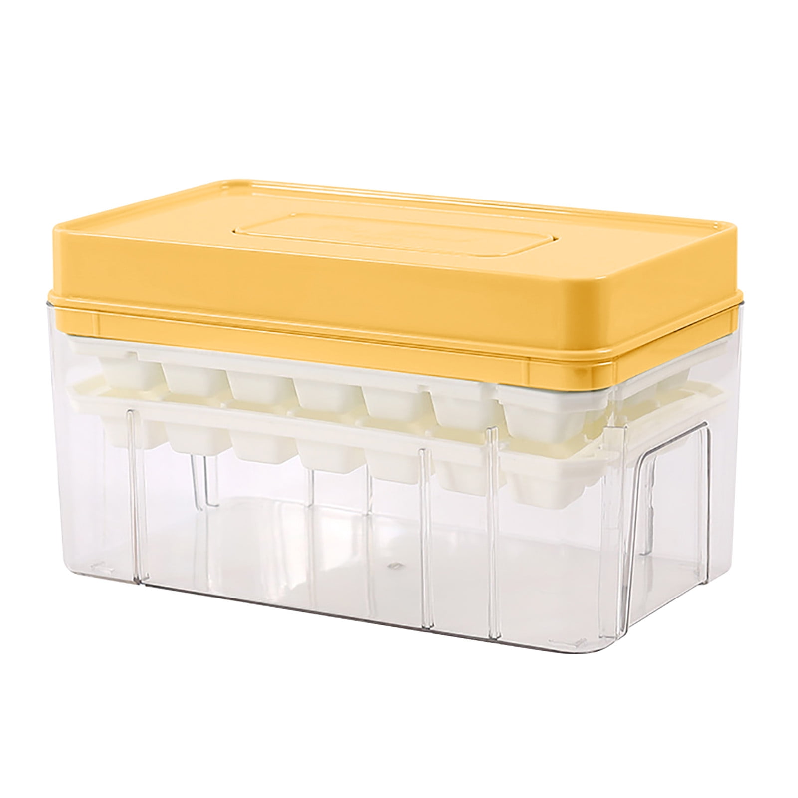 Wovilon Large Ice Cubes Tray with Lid Ice Pet Food Grade Press Ice Box Household Refrigerator Encounter The Cool Summer