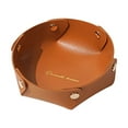 thumbnail image 1 of Wovilon Leather Tray Small Desktop Storage Box Bedside Table Car Key Wallet Cash Jewelry Watch Phone Coin Card Cosmetics Stationery Diy Home Decor 17.5X17.5Cm, 1 of 3