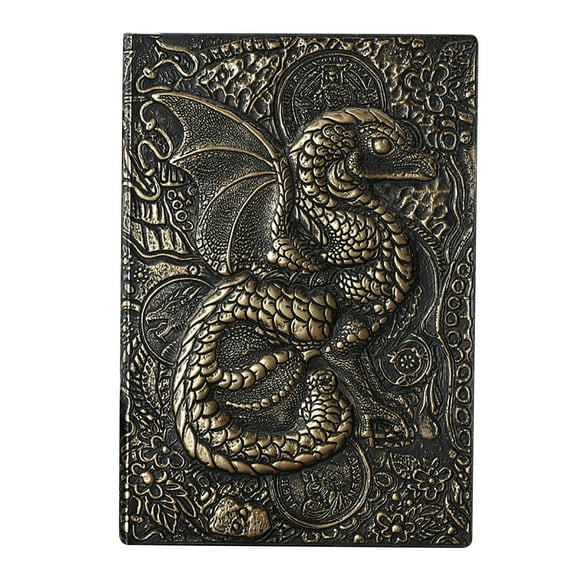 Wovilon Leather Writing Journal Vintage Notebook, Dinosaur Embossed Daily Notepad Diary With Lined Page, Cool Journal Gift For Women Men To Write In A5 Hardcover Retro Notepad Notebook Manual