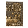 thumbnail image 1 of Wovilon Leather Writing Journal Vintage Notebook (Gold), Embossed Train Daily Notepad Diary With Lined Page, Cool Journal Gift For Women Men To Write In, 1 of 7