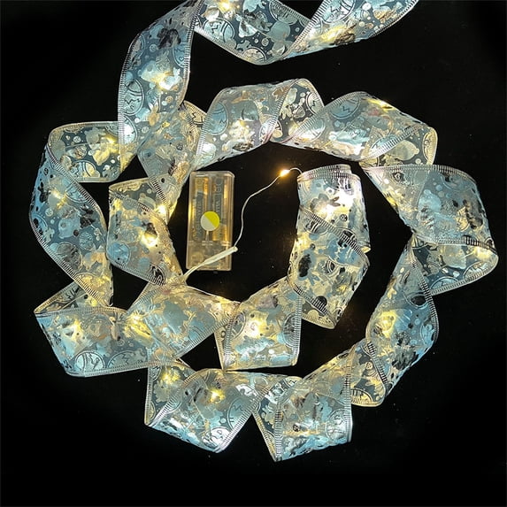 Wovilon Led Light Strips Easter Decoration Led Ribbon Lights Easter Tree Ornaments Diy Lace Bow String Lights Decoration