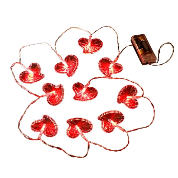 Wovilon Led Light Strip Mother'S Day Multicolor Love Heart 10 Led Decorative String Lights