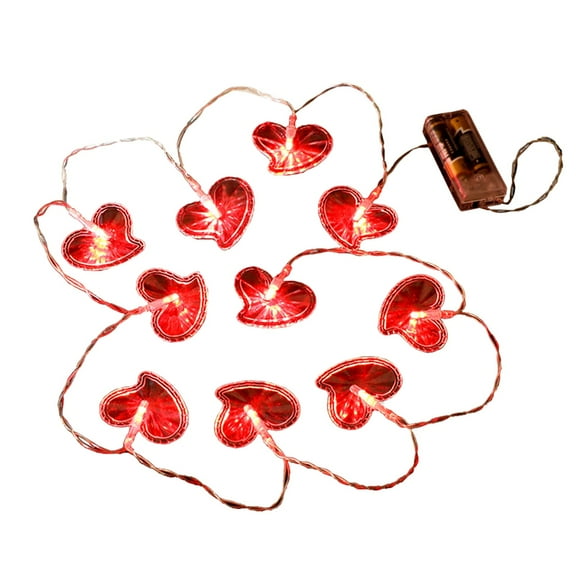 Wovilon Led Light Strips Mother'S Day Multicolor Love Heart 10 Led Decorative String Lights
