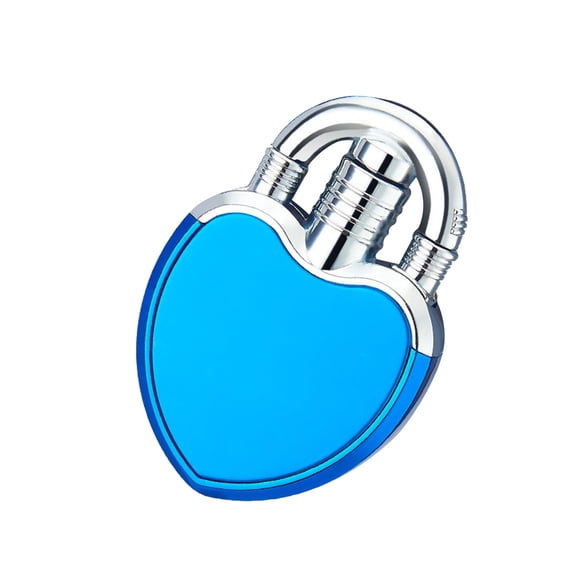 Wovilon Love Heart Lighter, Straight Wind Lovers Love Lock Lighter Creative Diy Gift Lighter Lighter Torch Lighter for Candle Valentine Gift for Boy Friend - Blue