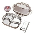 thumbnail image 1 of Wovilon Lunch Box 1500ML 4 Compartment Stainless Steel Bento Box Containers For Adults Leak-Proof Microwave Dishwasher Freezer Safe, 1 of 6