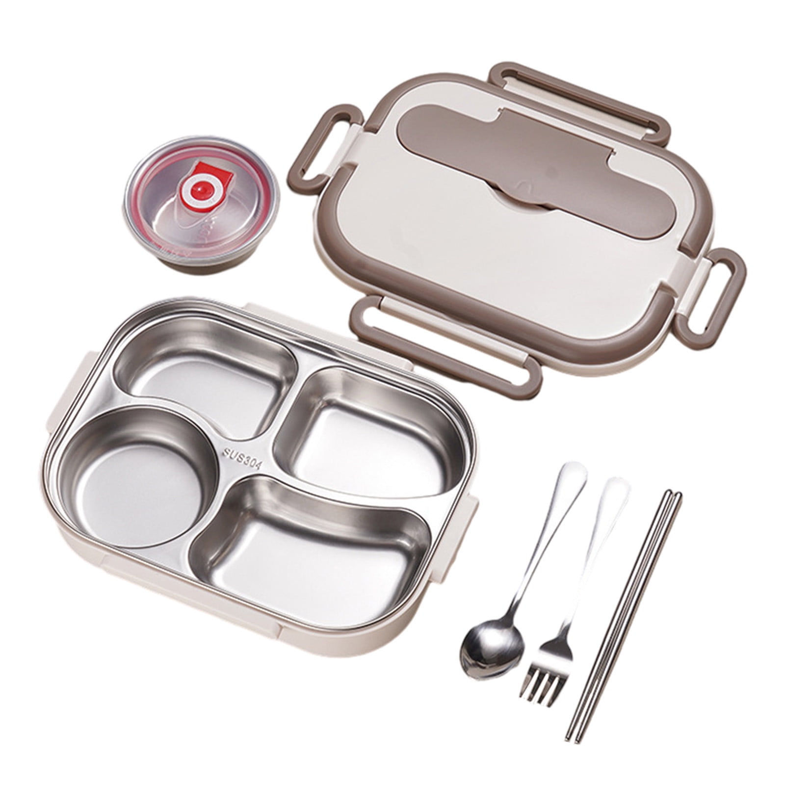 Wovilon Lunch Box 1500ML 4 Compartment Stainless Steel Bento Box ...