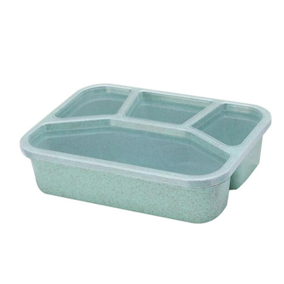 Wovilon Meal Prep Containers Reusable, Wheat Straw Bento Boxes for Adults Lunch Box Reusable 4-Compartment Plastic Divided Food Storage Container Boxes, Lunch Containers - Green