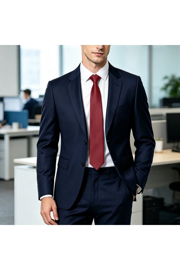 Men's Classic Solid Color Satin Tie with Smooth Finish, Versatile Formal Necktie for Weddings, Business Meetings, and Prom Parties, Elegant Accessory for Suits