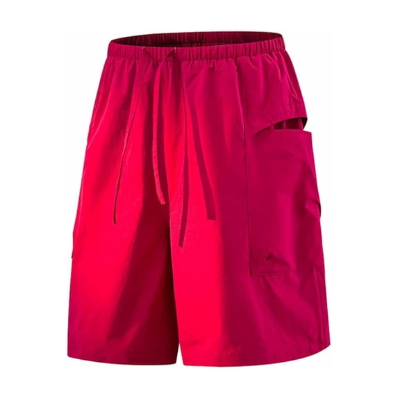 Wovilon Men's Quick Dry Drawstring Cargo Shorts with Pockets, Lightweight Athletic Summer Gym Bottoms for Running, Workout, and Casual Daily Wear