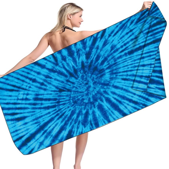 Wovilon Microfiber Beach Towel Tie Dyed Cool Travel Pool Towel Bohemian Style Oversize Beach Towels, Ideal Gift for Women Men, Mom Dad, Best Friend Boyfriend Girlfriend