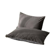 Wovilon Microfiber Pillow Cases - Standard / Queen Size Cooling Pillowcases Double Brushed Grey Pack Easy Care (Standard Pillowcase, Grey)