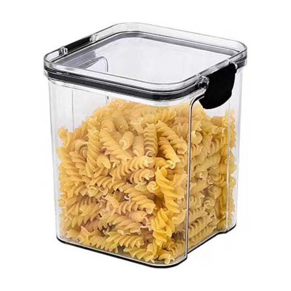 Wovilon Miscellaneous Grains Barley Noodle Storage Jar Nut Candy Dry Storage Jar Square Transparent Buckle Dry Storage Jar