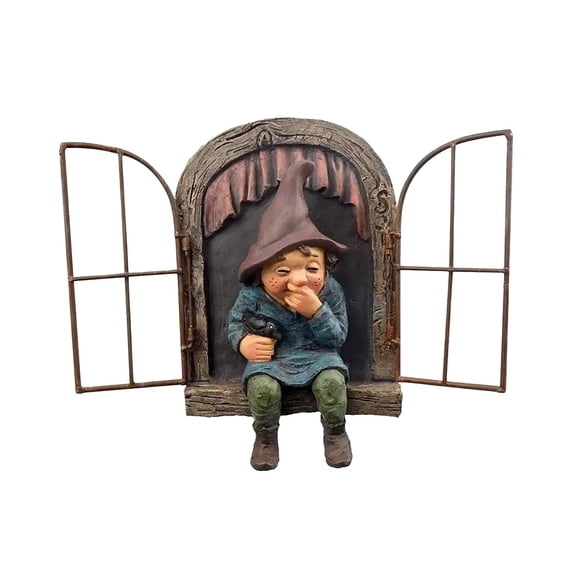 Wovilon Mischievous Garden Gnome Voyeur Funny Garden Tree Decoration Kitchen Gadgets Kitchen Tools