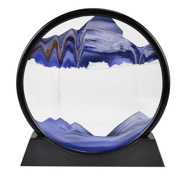 Wovilon Moving Sand Art Picture Round Glass 3D 12Inch Hourglass 3D Natural Flowing Sand Picture Moving Grit Hourglass 50Ml