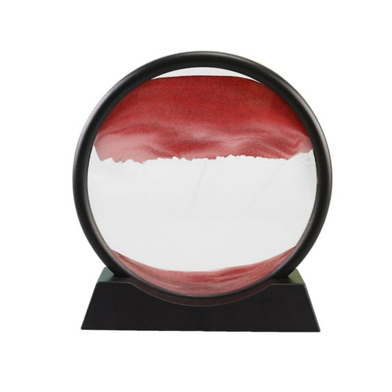 Wovilon Moving Sand Art Picture Round Glass 3D 12Inch Hourglass 3D Natural Flowing Sand Picture Moving Grit Hourglass 50Ml