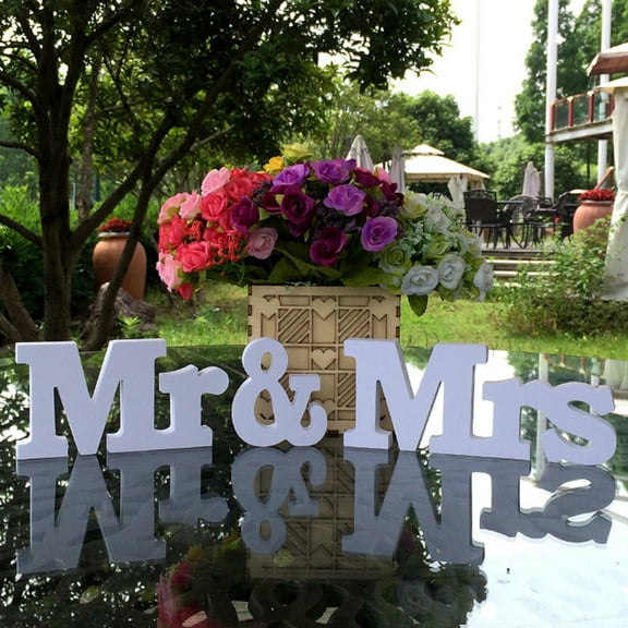 Wovilon Mr & Wooden Letters Wedding Decoration Present Props Table Adornment Home Decor