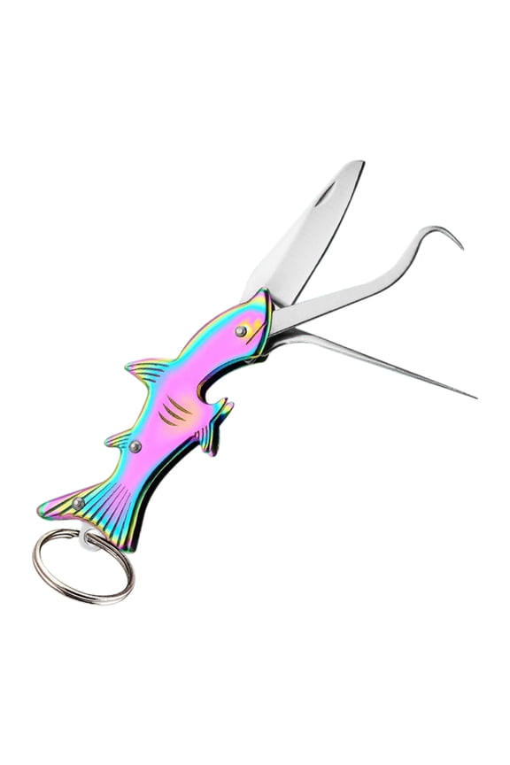 Multifunctional Foldable Keychain Stainless Steel Toothpick Knife Pick Teeth Carry Ultra-Fine Anti-Plug Tooth Hook Crochet Can Open Bottle Buckle Teeth