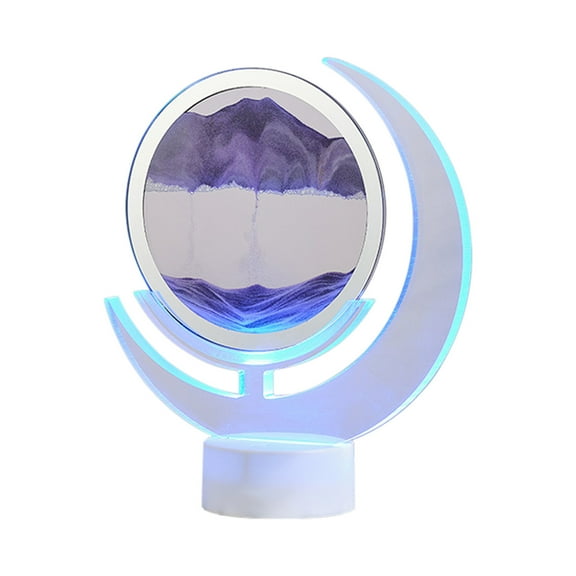 Wovilon Night Light Usb Streaming Sand Painting Night Light, 3D Three-Dimensional Moon Painting, Decorative Home Gifts Bedside Ambient Sand Painting Led Table Lamp(5Ml)