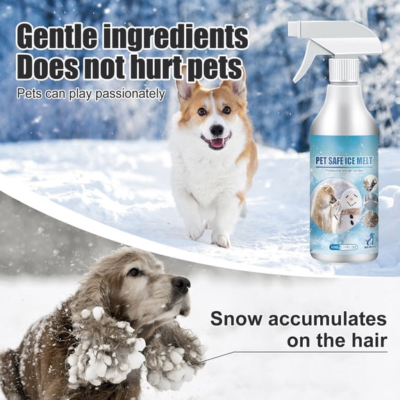 Wovilon On-The-Go Pet Snow Melter 60ml, For Dog Walks & Steps, Quick Ice Melt Safe for Pet Paws & Concrete, Portable Winter Safety Solution