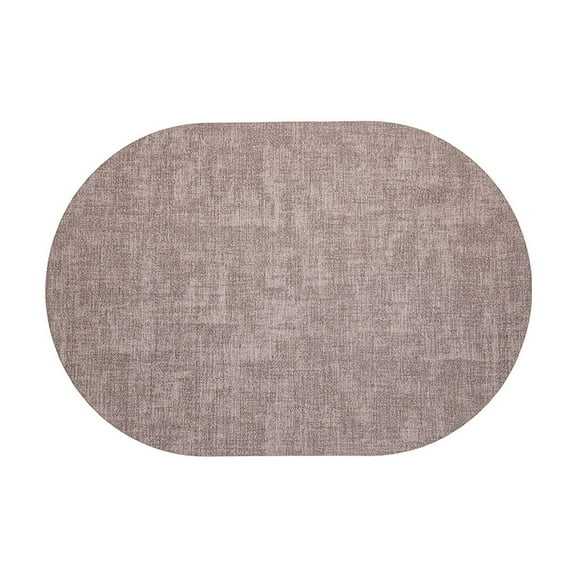 Wovilon Oval Cloth Grain Leather Placemats Oil Proof Western Food Heat Insulation Mat Home Mats