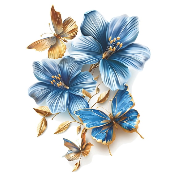 Wovilon Painted Relief Flower Toilet Sticker Bathroom Toilet Beautification Wall Sticker