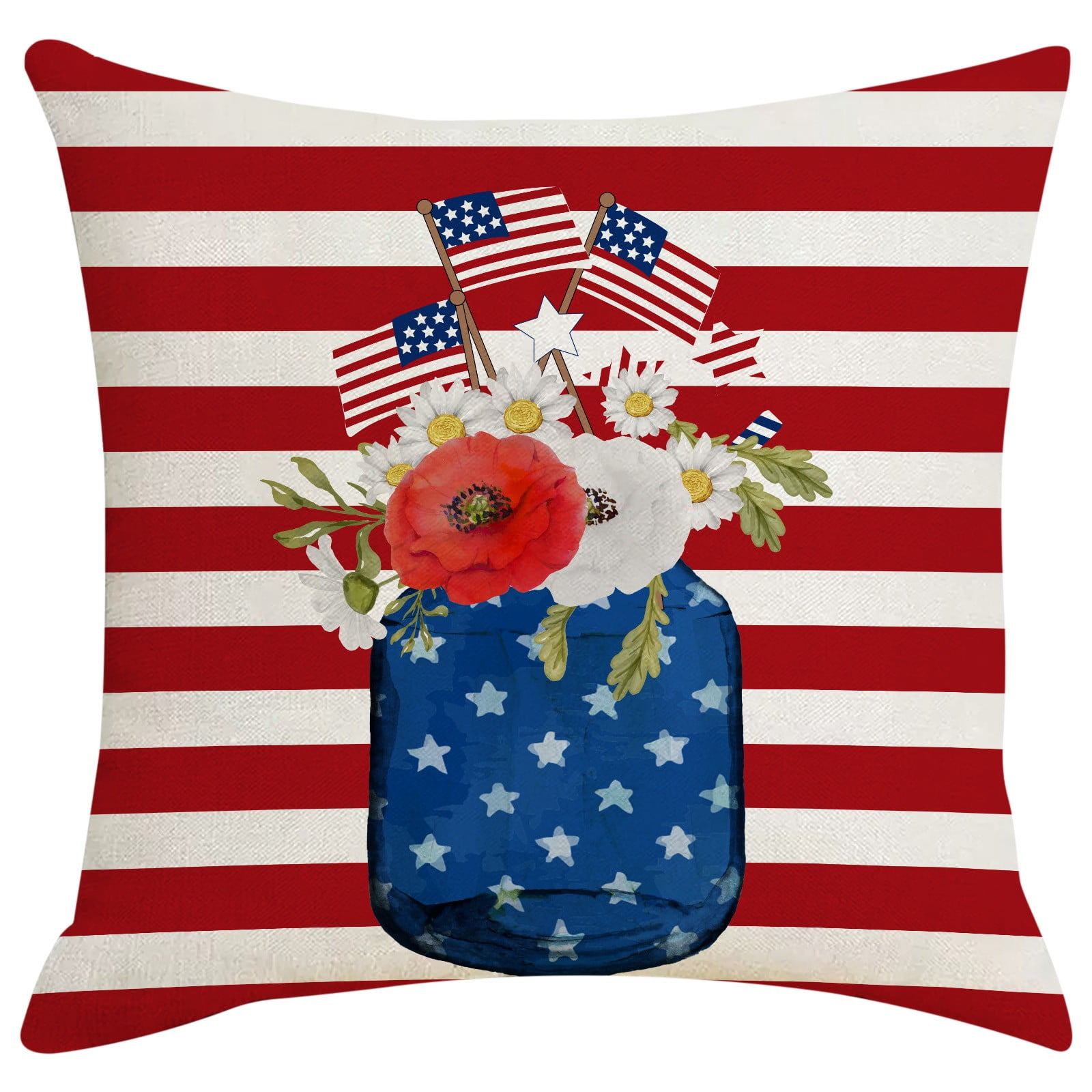 Wovilon Patriotic Throw Pillow Covers 17 X 17 Inch 4Th Of July Pillow