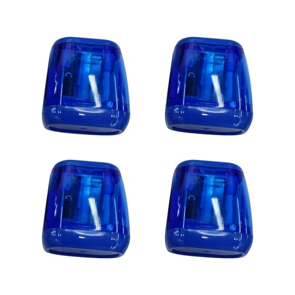 Wovilon Pencil Sharpener (Blue), 4 PCS Dual Holes Pencil Sharpeners Manual with Lid, Colored Pencil Sharpener for s Students Adults, Portable Use in Office Home Art Room and Outdoor
