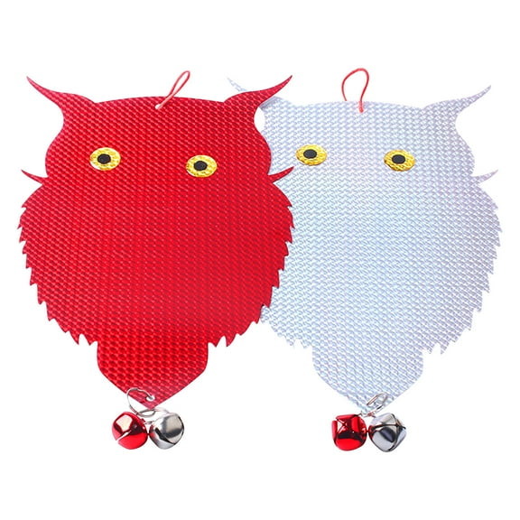 Wovilon Pest Control Traps Double Sided Bird Driving Owl Farm Reflective Bird Driving Material Hanging Owl