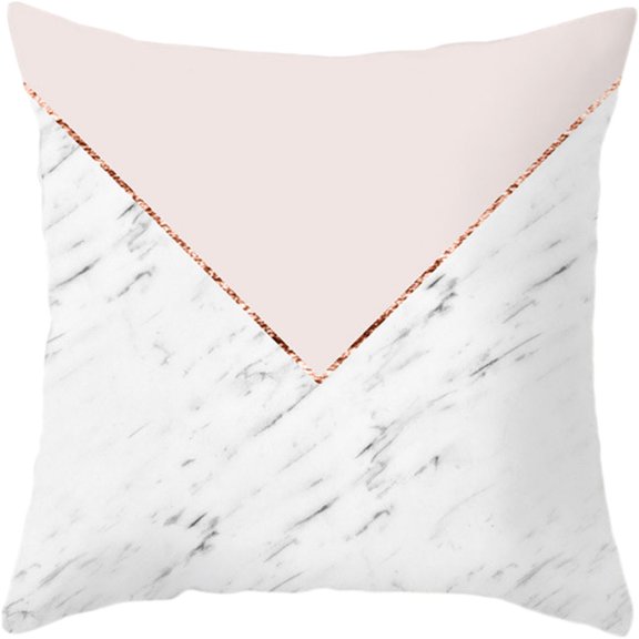 Wovilon Pillows Throw Pillows Pillow Covers Geometric Pattern Pink Cotton Polyester Home Office Pillowcase Peach Skin Pillow