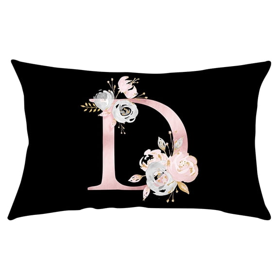 Wovilon Pillows Throw Pillows Pillow Covers Pillow Covers English Alphabet Anw Floral Pillowcases Black Throw Pillow Case