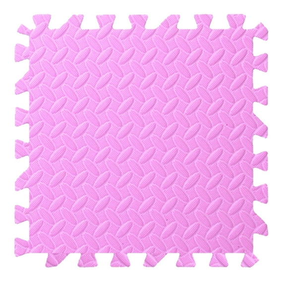 Wovilon Pink Plastic Foam Indoor Puzzle Play Mat, 11.81"x11.81"