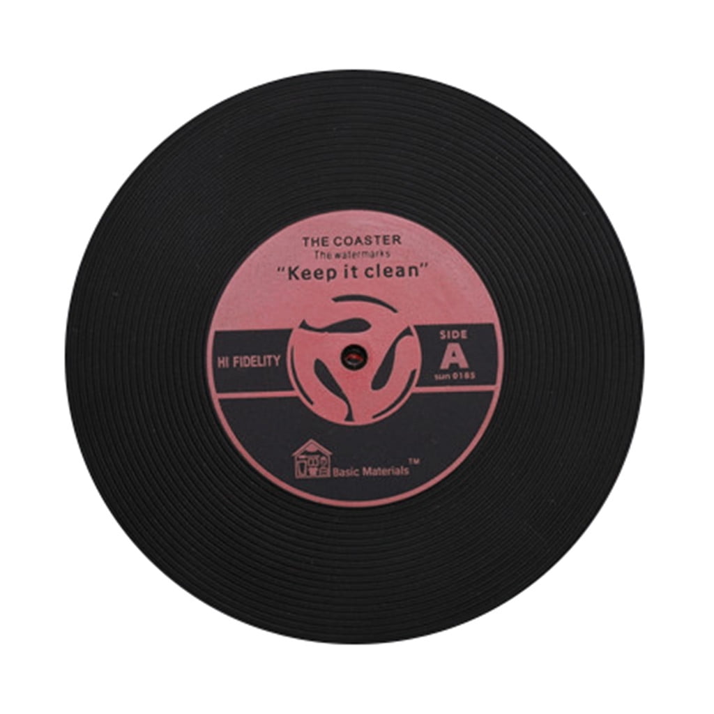 Wovilon Placemats Placemats Set Records Shape Kitchen Party Bar Cup Mat