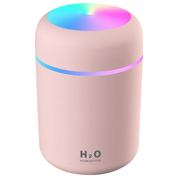 Wovilon Humidifier, Humidifiers for Bedroom Humidifiers, Humidifiers for Large Room Portable Mini Humidifier 300ml Cool Mist Humidifier with Night Light - Pink