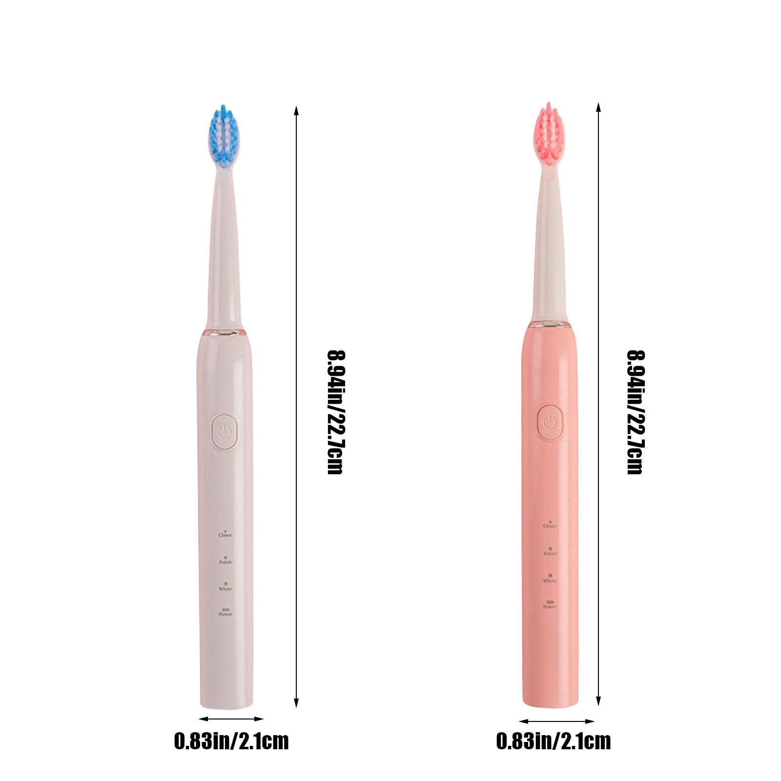 Wovilon Portable Toothbrush Toothes Brush For Adults With 8 Replacement Whitening Cleaning Electronic Families Couples White