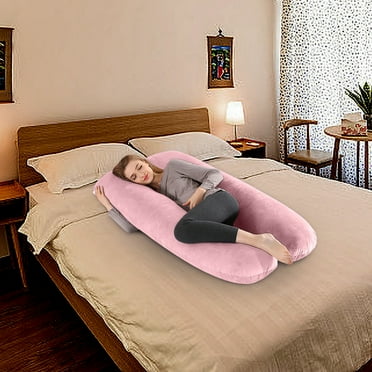 Wovilon Pregnancy Pillows, U-Shape Full Body Pillow 27.5" x 51"- Pink – Pregnancy Pillows for Sleeping – Body Pillows for Adults, Maternity Pillow and Pregnancy Must Haves