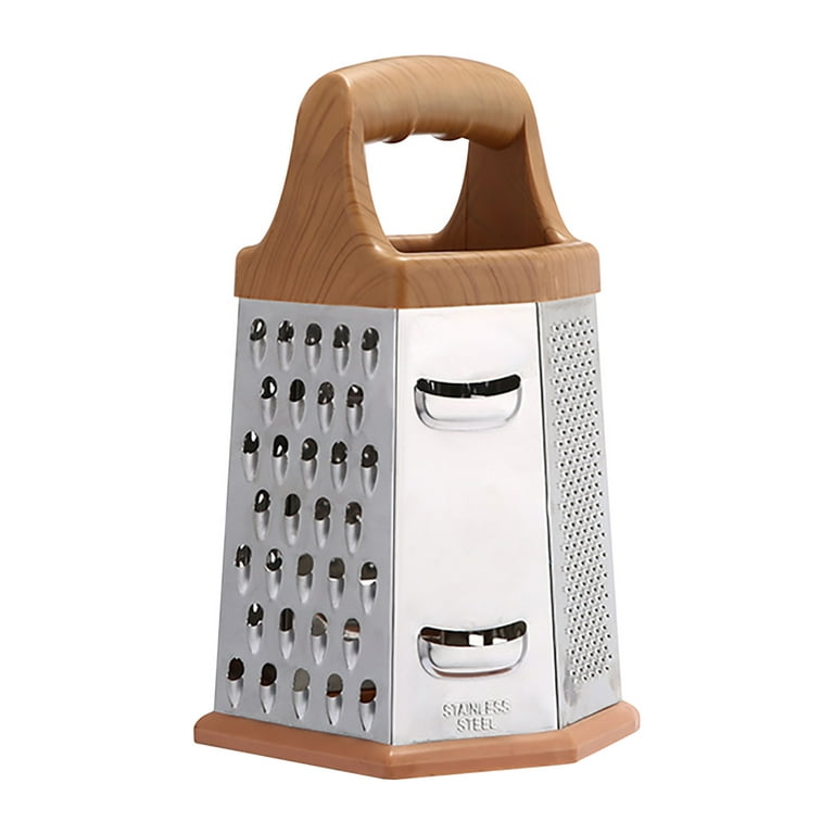 Wovilon Professional Cheese Grater - Stainless Steel, 4 Sides - Perfect Box Grater for Parmesan Cheese, Vegetables, Ginger - Dishwasher Safe - Black