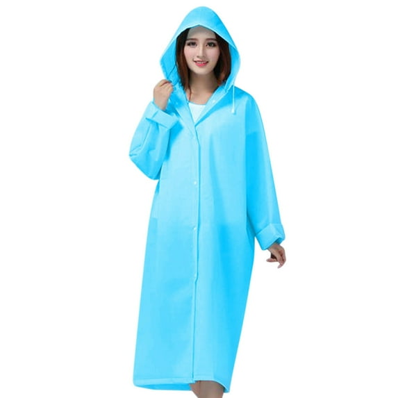 Wovilon Raincoat For Adults Portable Rain Cape Water-proof Outdoor Raincoat With Hood Transparent Raincoat For Camping, Hiking & Travel