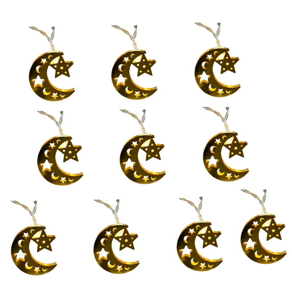 Wovilon Ramadan Star Moon Castle String Lights, 2 Modes Eid Mubarak String Light Decor Battery Powered , Colorful Islamic Decor For Bedroom Wall Window Home Indoor Outdoor Party