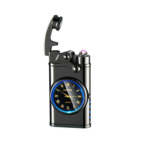 Wovilon Rechargeable Double Current Electronic Lighter With Clock RGB Light Effect And Power Display Electronic Lighter