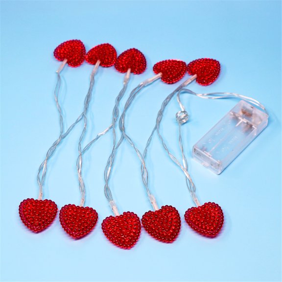 Wovilon Red Heart Lantern Valentine's Day Light String Small Lantern Lights